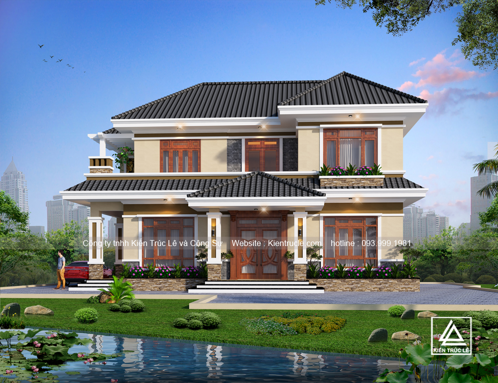 Mẫu thiết kế nhà 2 tầng 130m2 đẹp tại bắc ninh