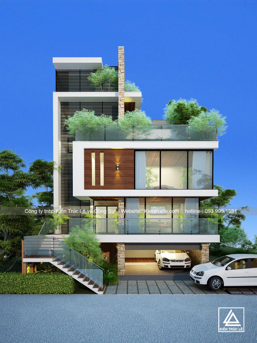 Mẫu thiết kế nhà 4 tầng 9x10m