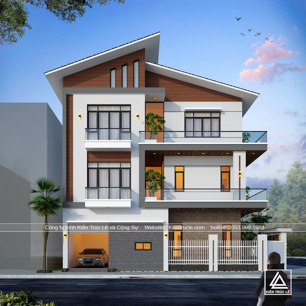 Mẫu thiết kế nhà mái thái 3 tầng đẹp