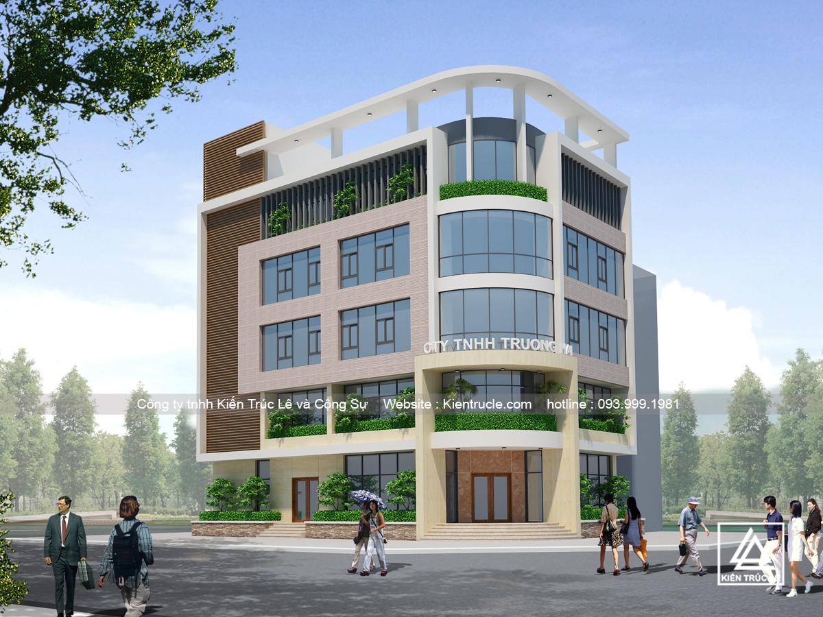 Mẫu thiết kế nhà văn phòng 5 tầng đẹp