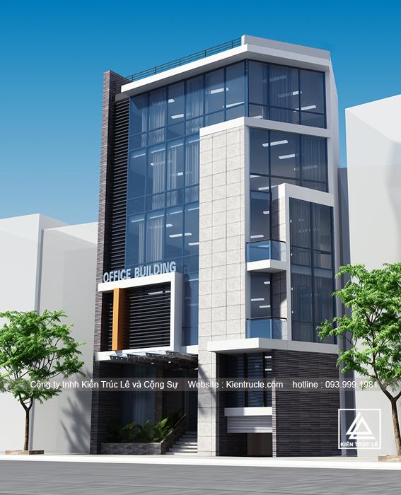 mẫu tòa nhà văn phòng 5 tầng đẹp hiện đại