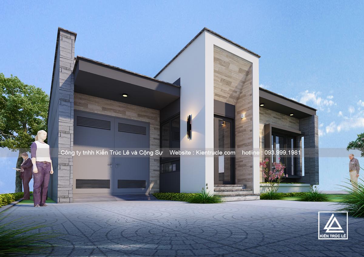 Mẫu nhà 1 tầng đẹp phong cách hiện đại