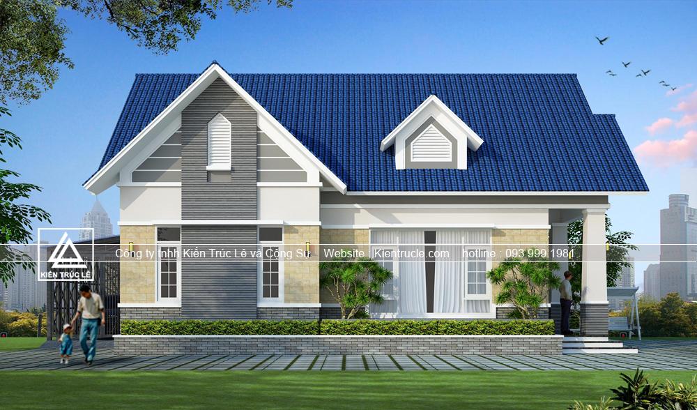 Nhà 1 tầng mái thái 3 phòng ngủ 110m2 đẹp