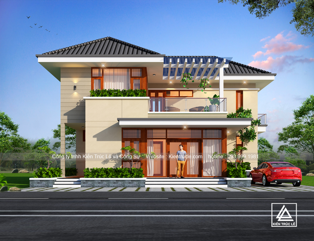 Nhà 2 tầng có 5 phòng ngủ đẹp