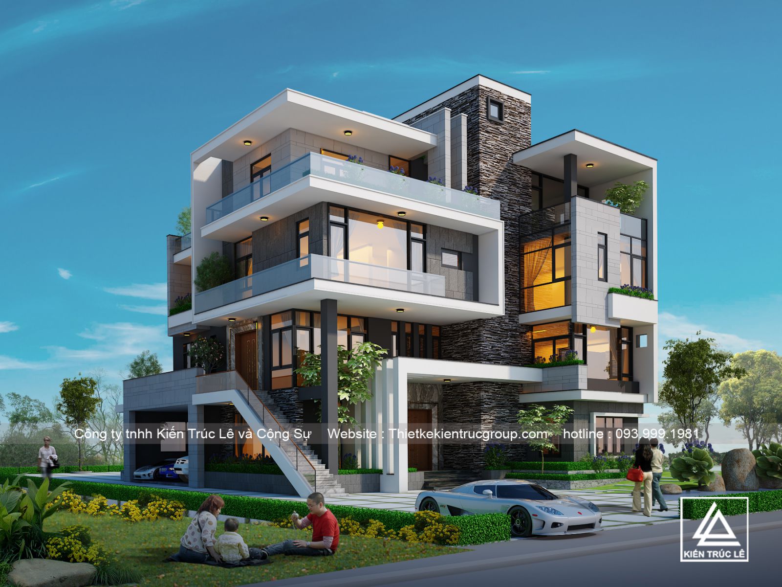 Nhà 4 tầng đẹp hiện đại