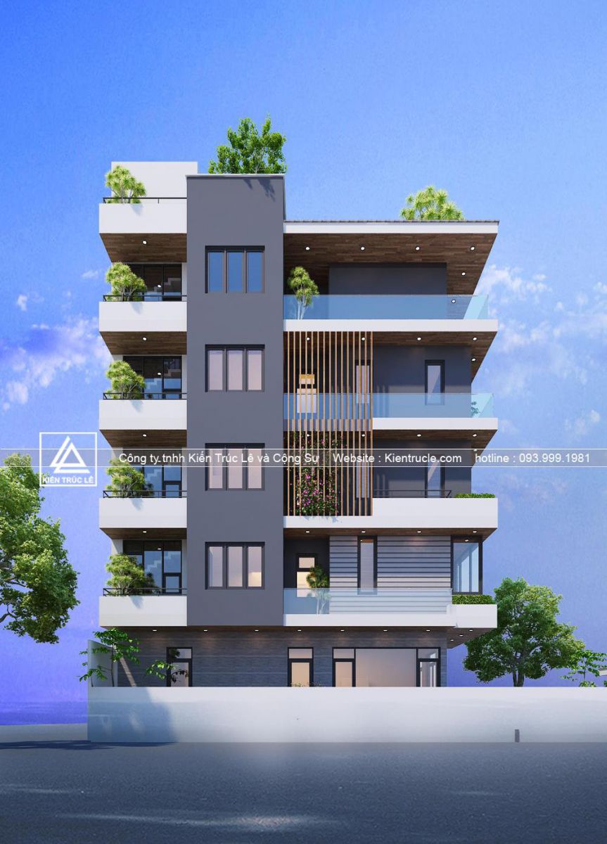 Nhà 5 tầng 60m2 hiện đại