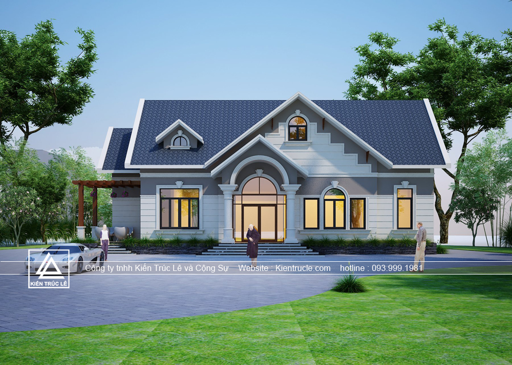 Nhà biệt thự 1 tầng mái thái