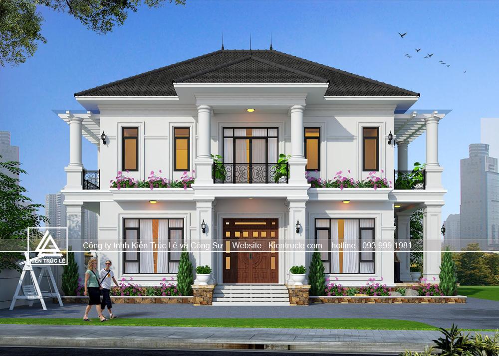 Nhà biệt thự 2 tầng tân cổ điển đẹp