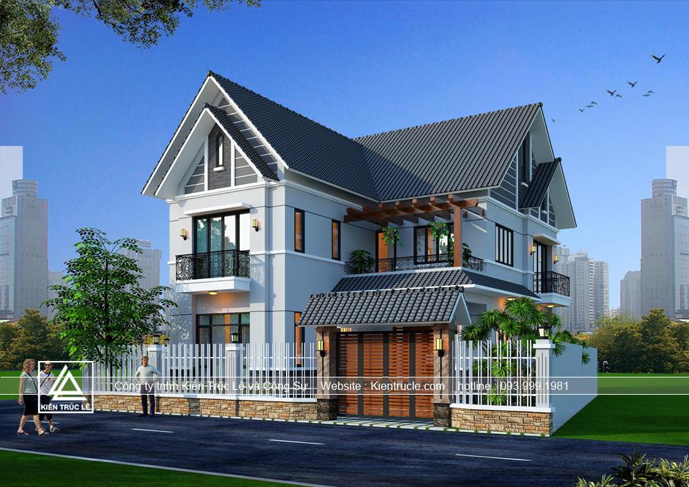 Nhà đẹp 2 tầng 100m2 mái thái