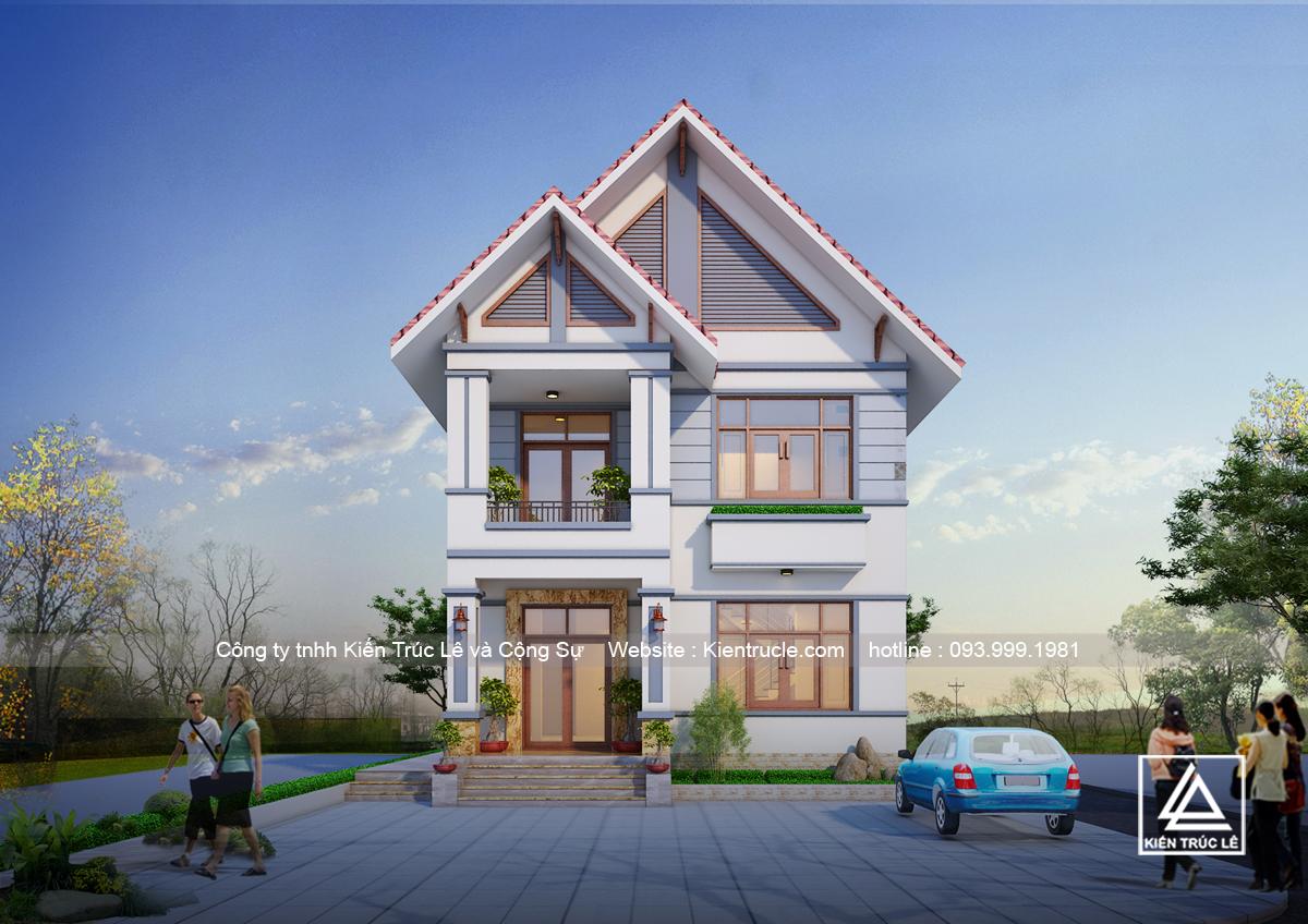 Nhà đẹp 2 tầng 8x13m mái thái