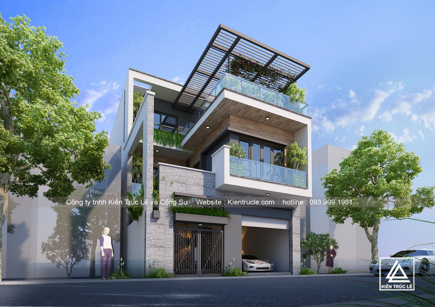 Nhà phố 3 tầng hiện đại đẹp