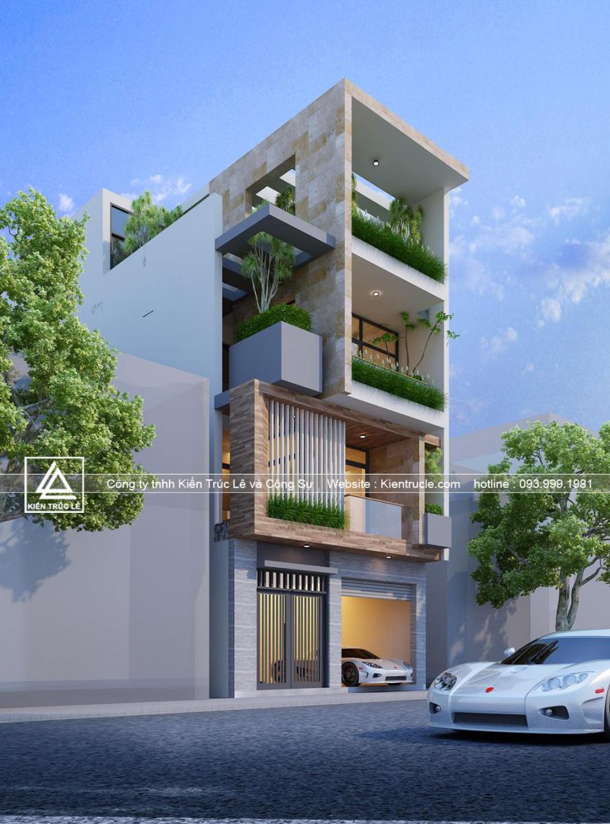 Nhà phố 4 tầng hiện đại