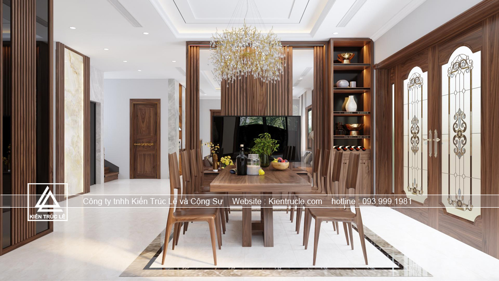 Nội thất phòng ăn gỗ óc cho đẹp