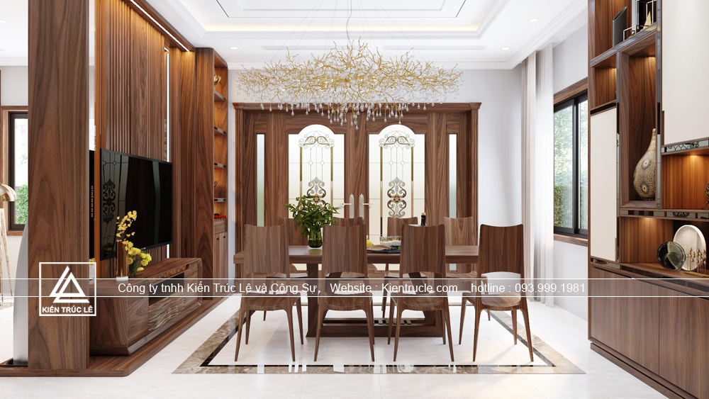 Phòng ăn bằng gỗ óc cho hiện đại