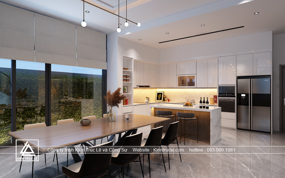 Thiết kế phòng ăn và bếp hiện đại