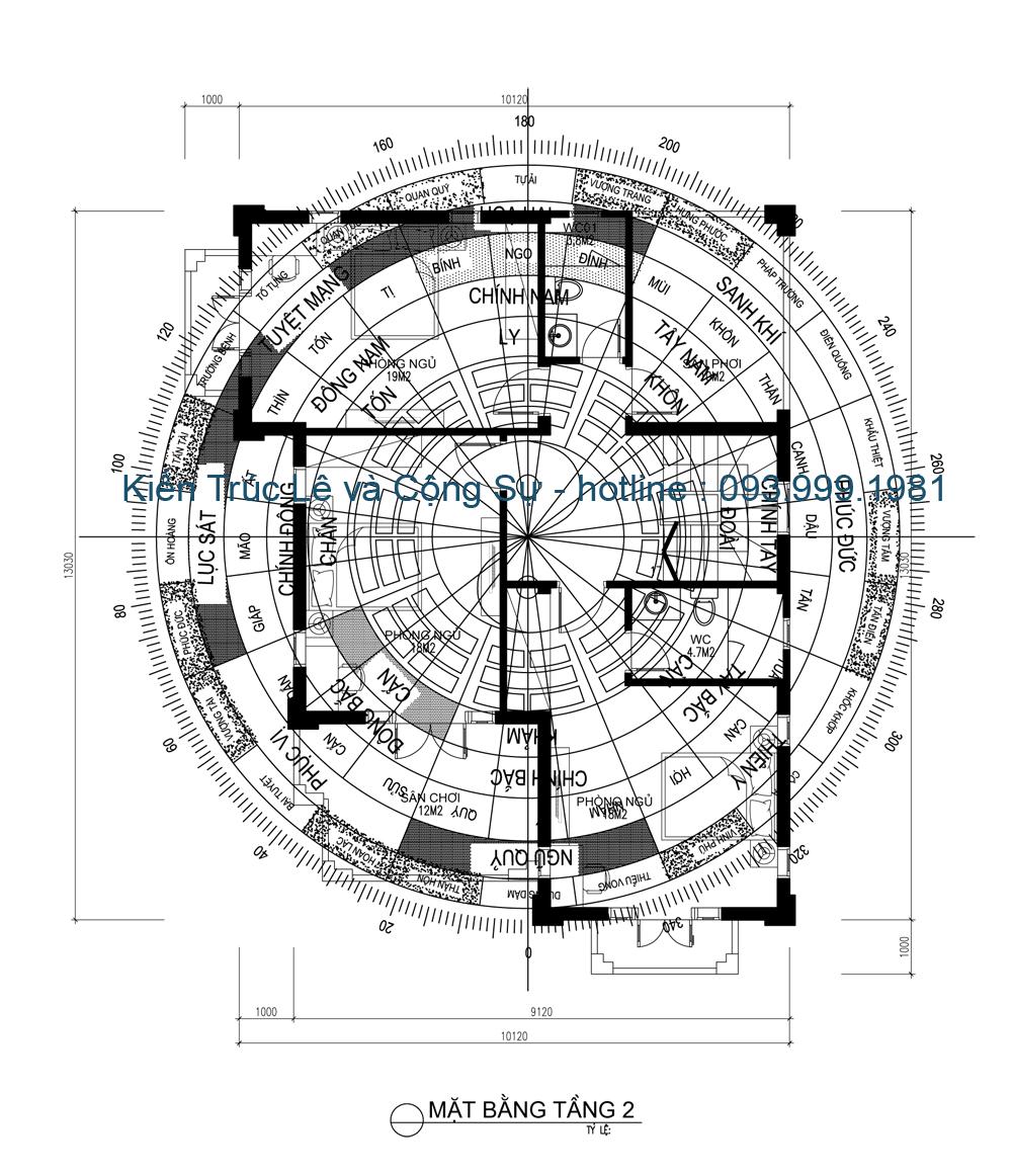 Bố trí phong thủy tầng 2 nhà 2 tầng 4 phòng ngủ đẹp