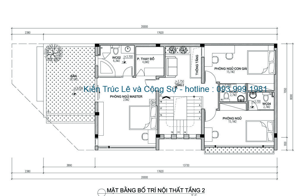 Mặt bằng tầng 2