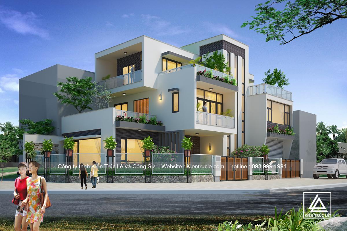 Thiết kế biệt thự 3 tầng hiện đại tại thái nguyên