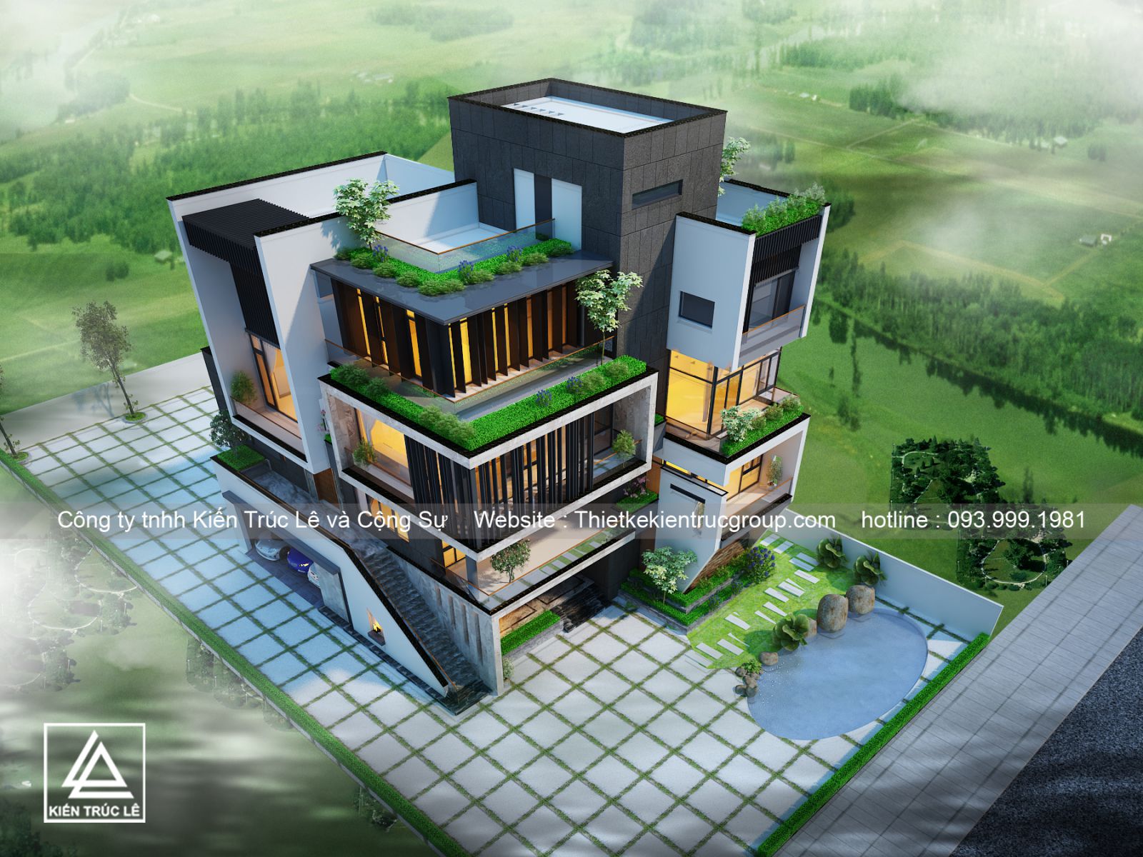 Thiết kế biệt thự 4 tầng