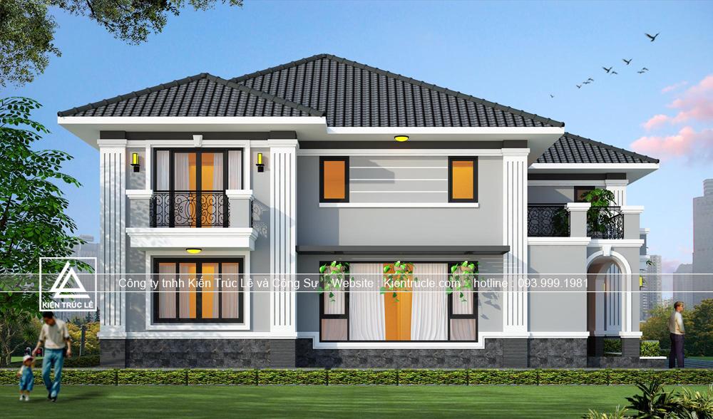 Thiết kế biệt thự mini 2 tầng 4 phòng ngủ đẹp