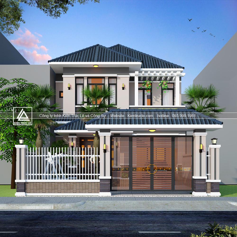Thiết kế biệt thự phố 2 tầng