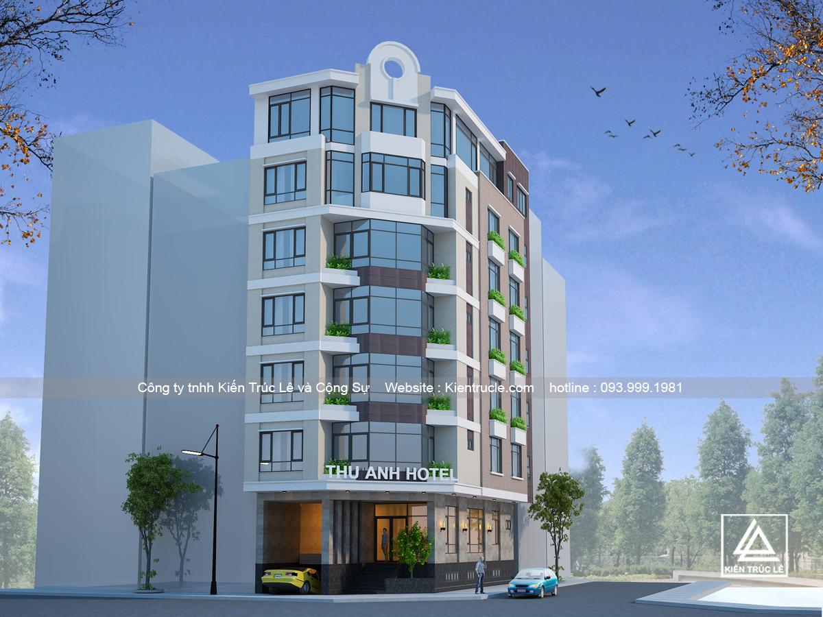 Thiết kế khách sạn mini 200m2 đẹp