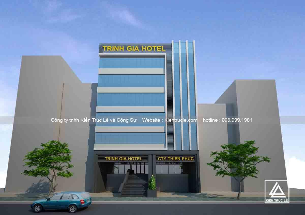 Thiết kế khách sạn mini 6 tầng đẹp