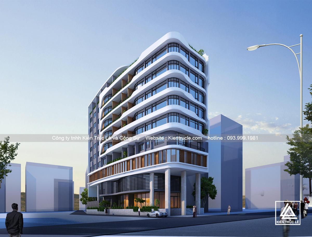 Thiết kế kiến trúc khách sạn 3 sao đẹp hiện đại