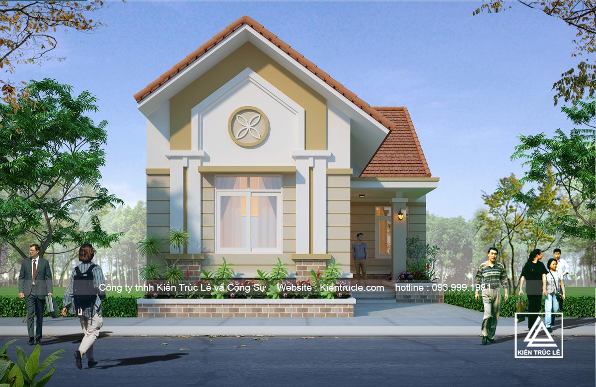 Thiết kế nhà 1 tầng mái thái đẹp