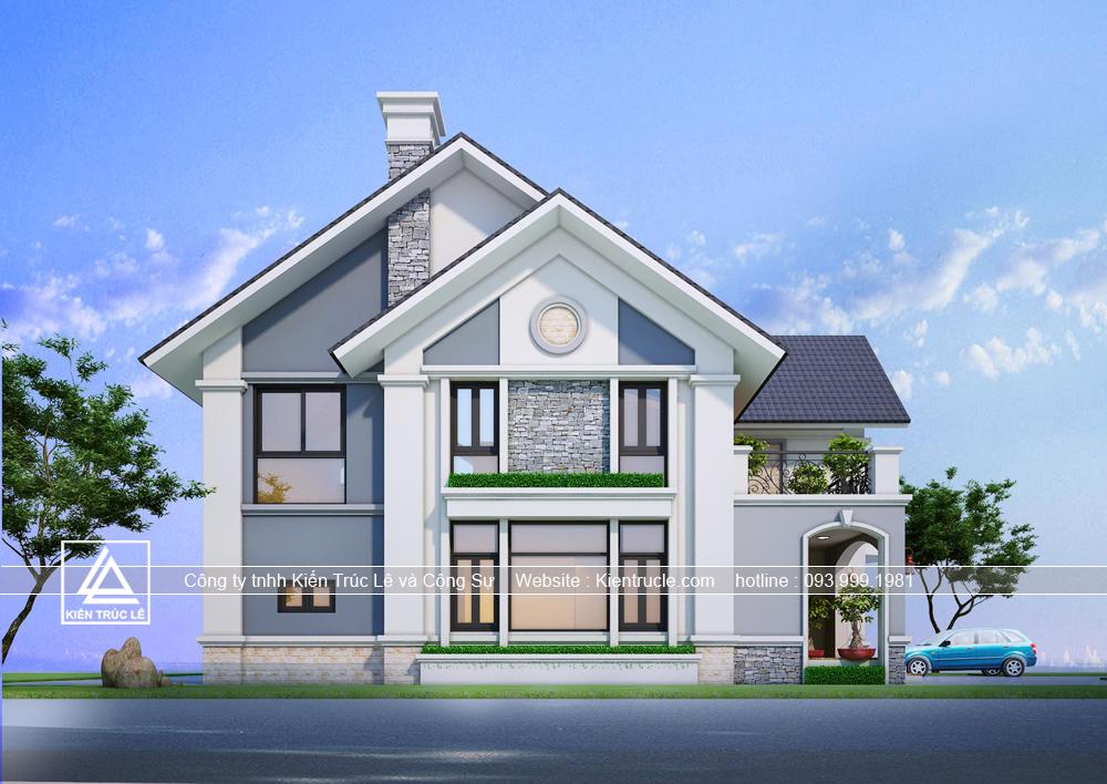 Thiết kế nhà 2 tầng 10x12m