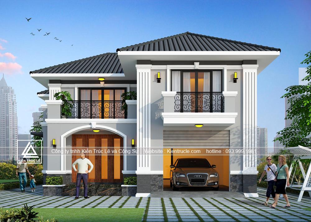 Thiết kế nhà 2 tầng 4 phòng ngủ đẹp