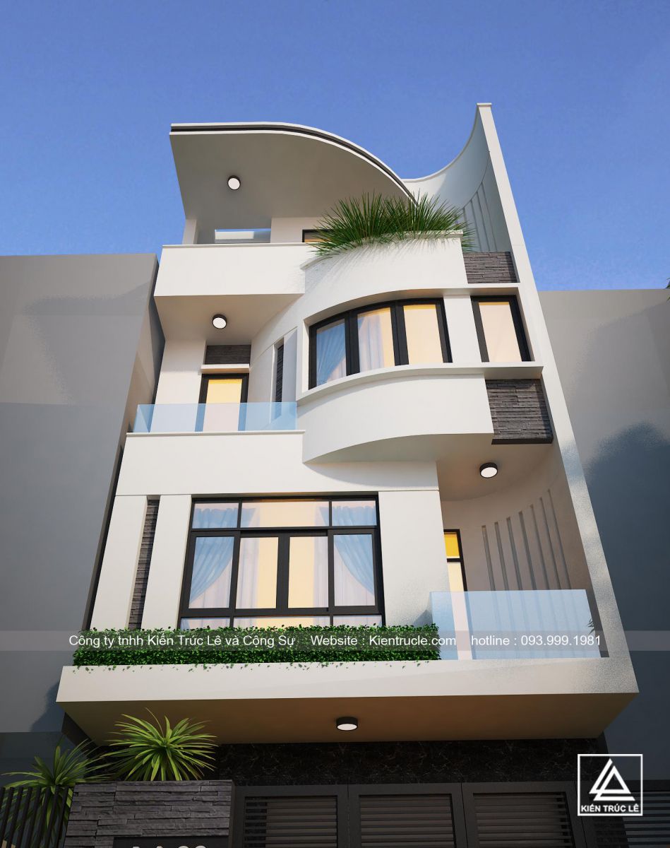 Thiết kế nhà 4 tầng mặt tiền 6m dài 15m