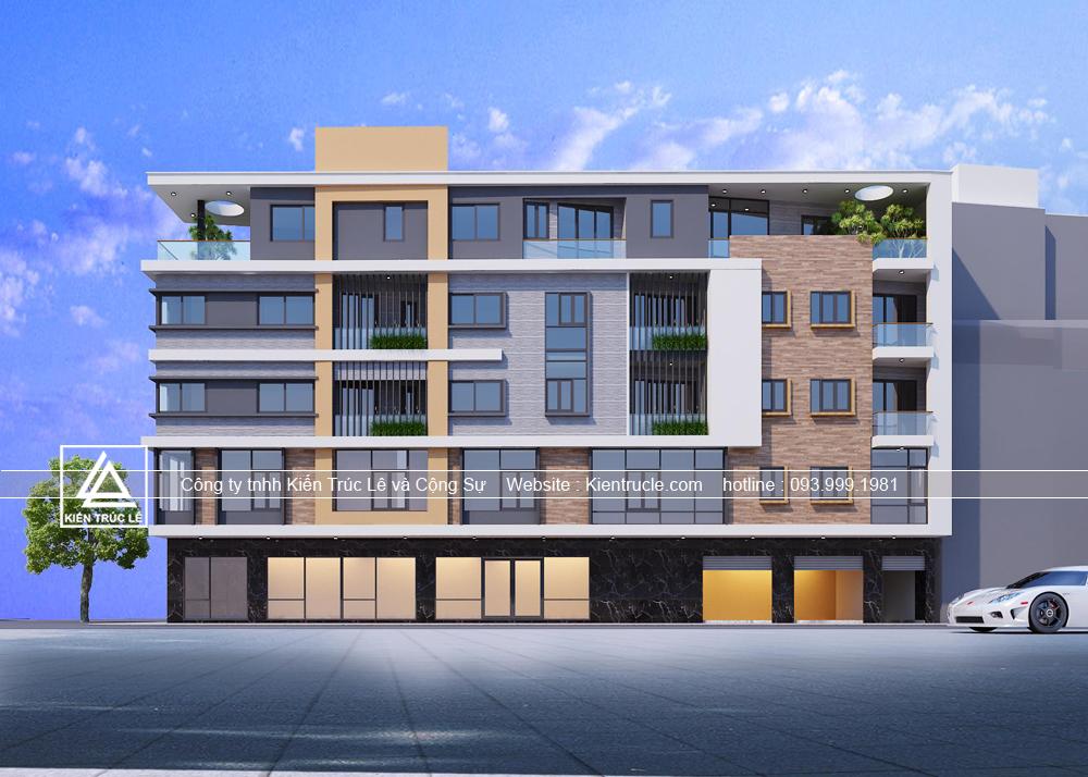 Thiết kế nhà 5 tầng vừa ở vừa kinh doanh