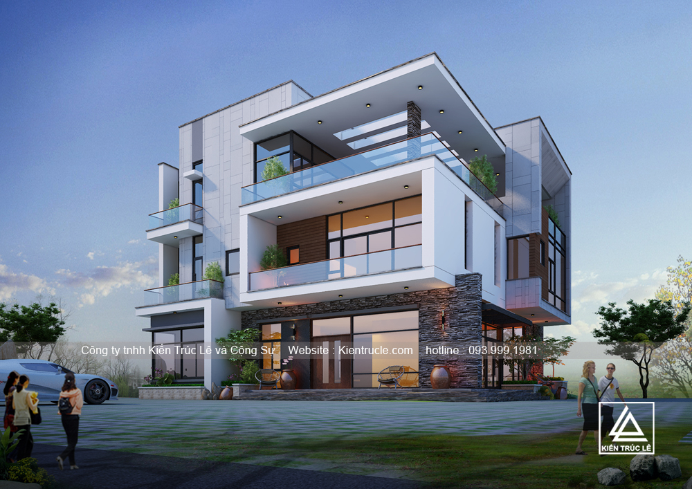 Thiết kế nhà biệt thự 3 tầng hiện đại