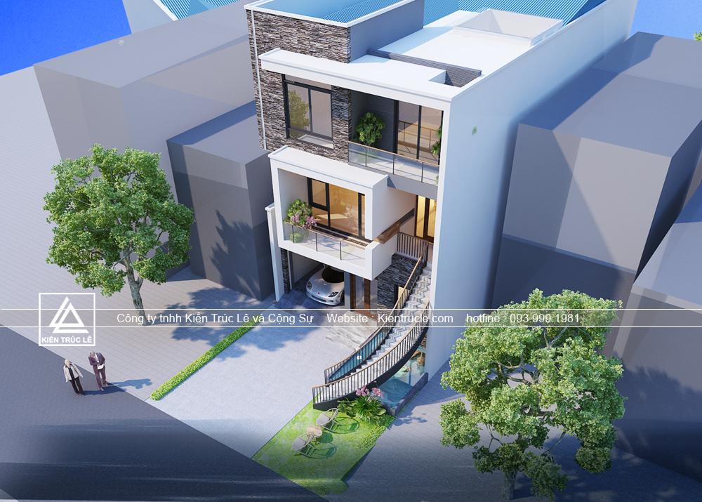 Thiết kế nhà biệt thự mặt tiền 9m