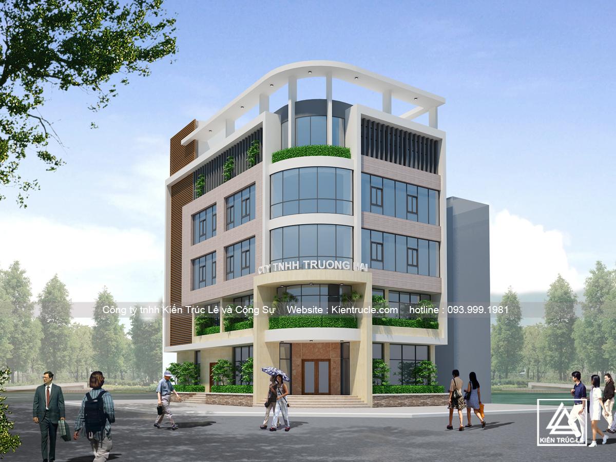 Thiết kế nhà ở kiêm làm văn phòng cho thuê