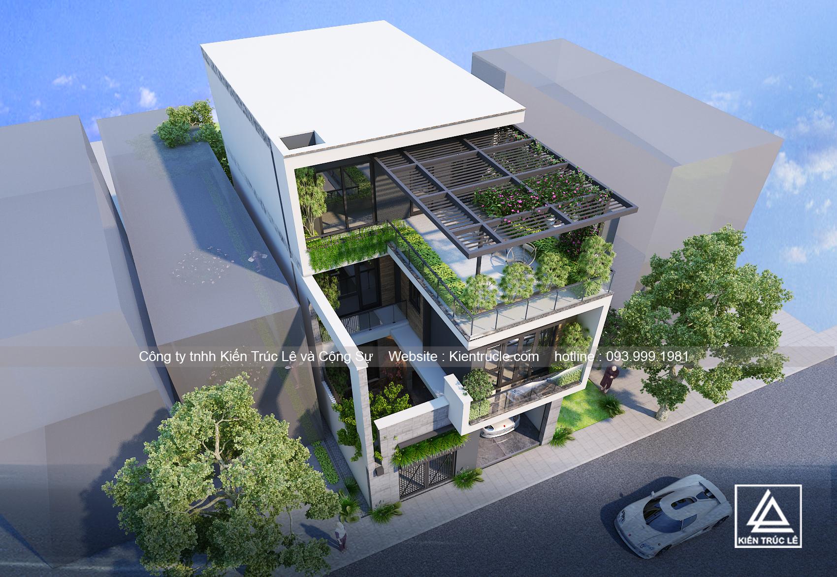 Thiết kế nhà phố 8x15m đẹp