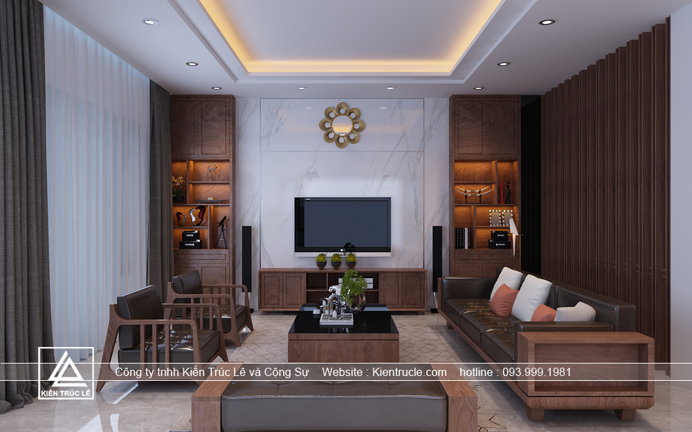 Thiết kế nội thất phòng khách 35m2