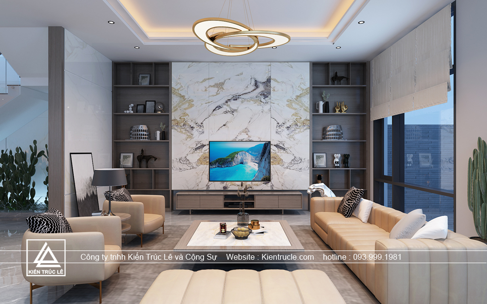 Thiết kế phòng khách nhà biệt thự