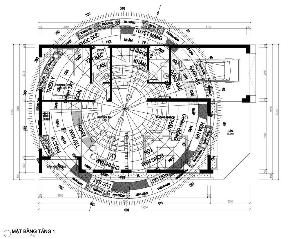 thiết kế phong thủy t1 nhà 3 tầng 140m2 mái thái hiện đại
