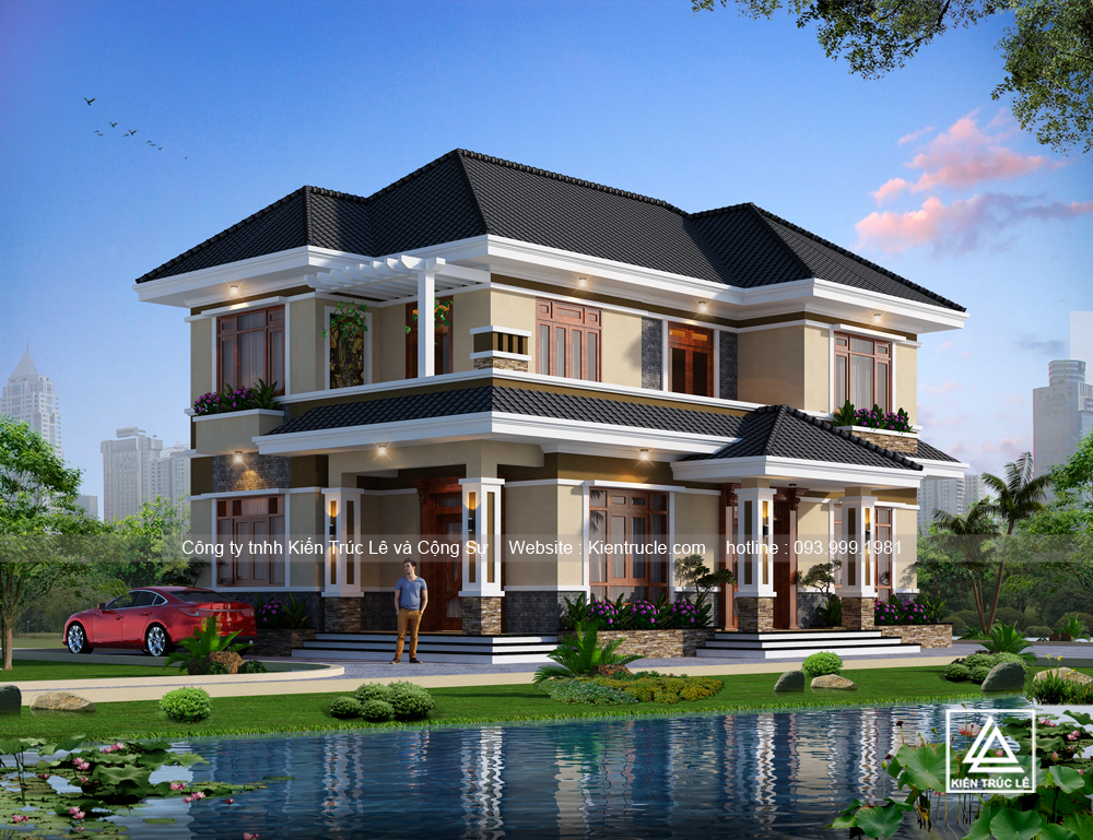 Xây nhà 2 tầng diện tích 130m2 đẹp