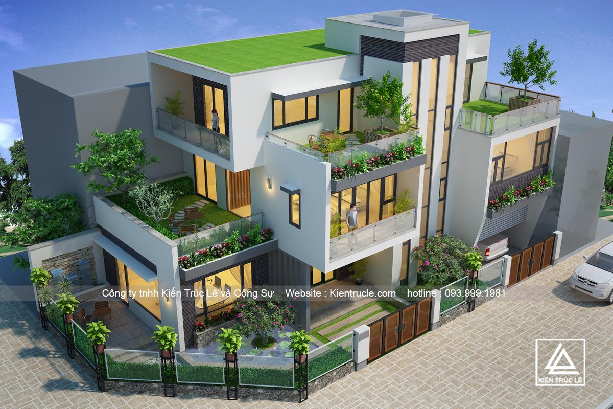 Xây nhà biệt thự 3 tầng hiện đại đẹp