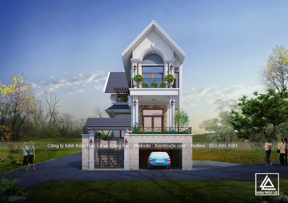 Xây nhà biệt thự trên sườn đồi