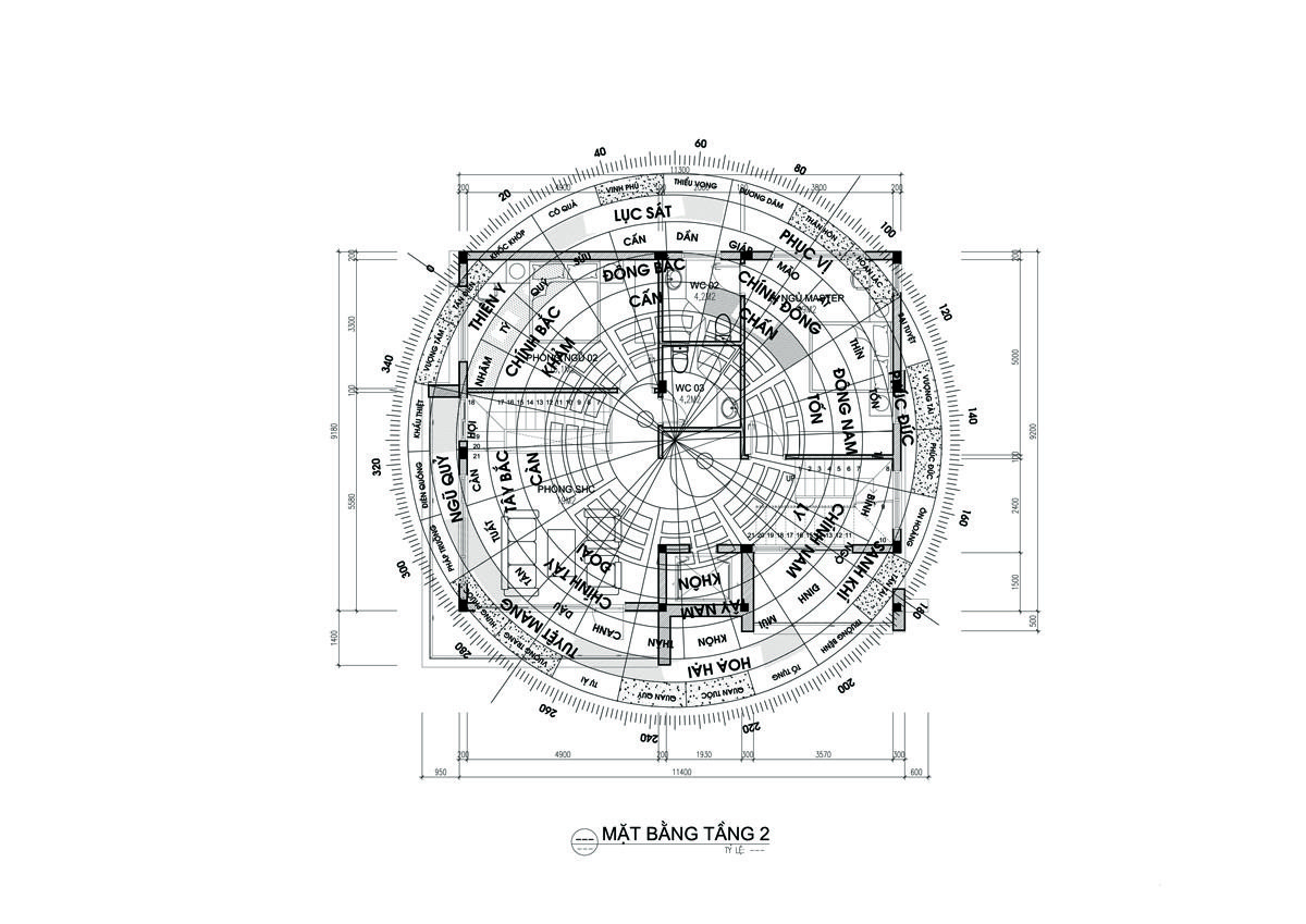 Bố trí theo phong thủy t2 nhà 3 tầng mái thái đẹp
