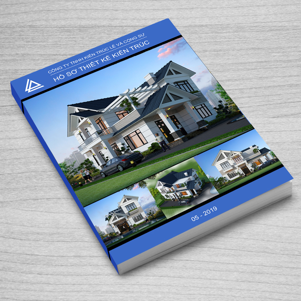 Hồ sơ thiết kế nhà biệt thự 2 tầng 120m2 mái thái
