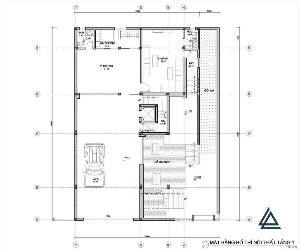 Bố trí mặt bằng biệt thự 10x15m