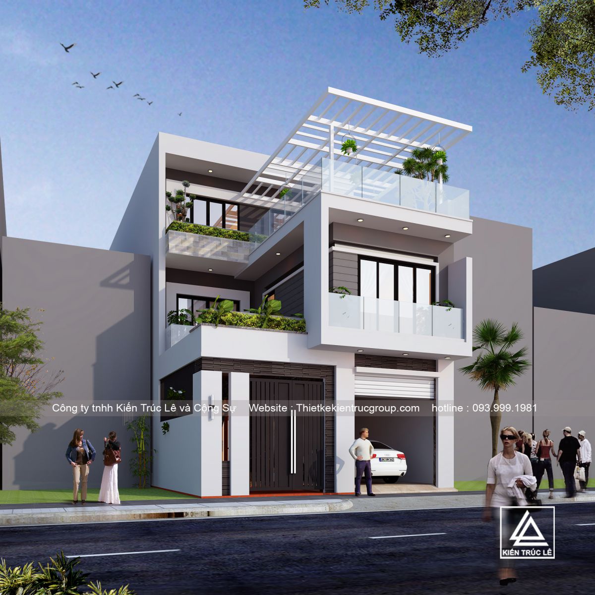 Mẫu nhà 3 tầng 100m2 đẹp