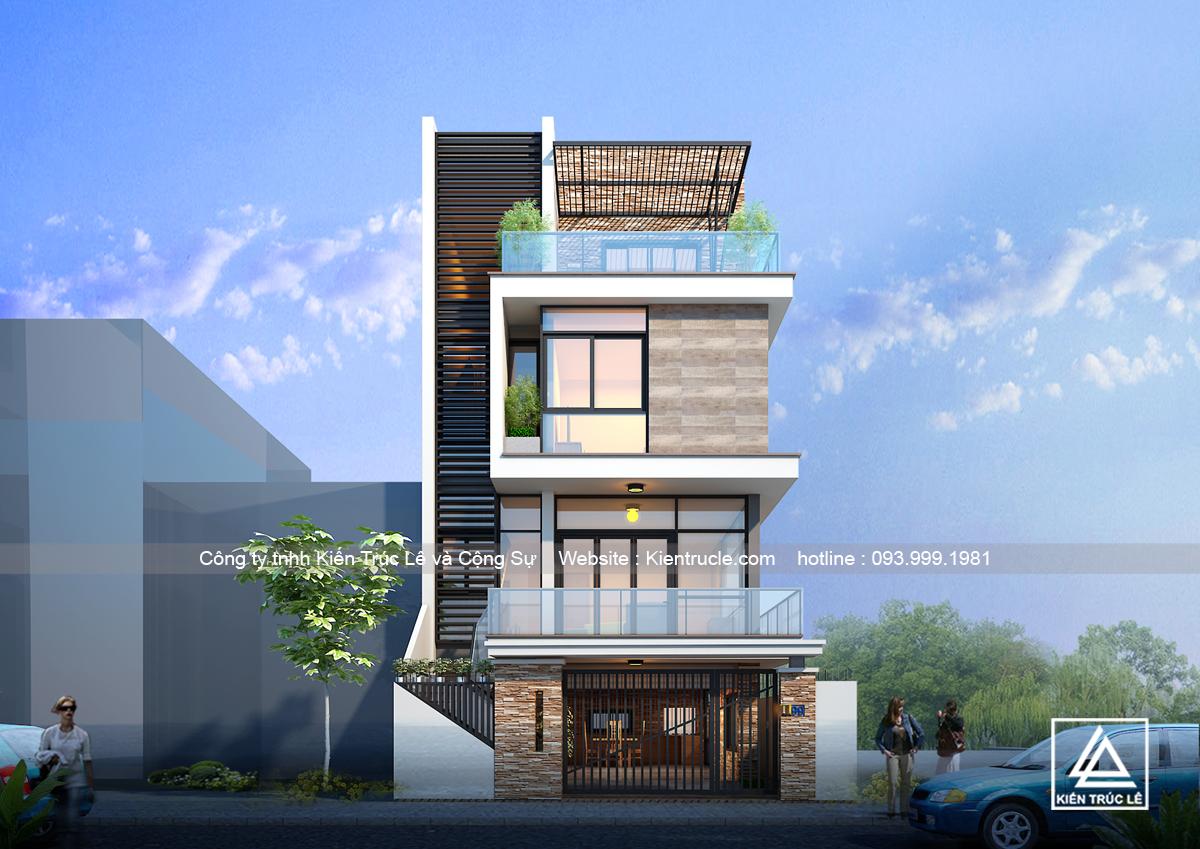 Mẫu nhà 4 tầng 2 mặt tiền đẹp